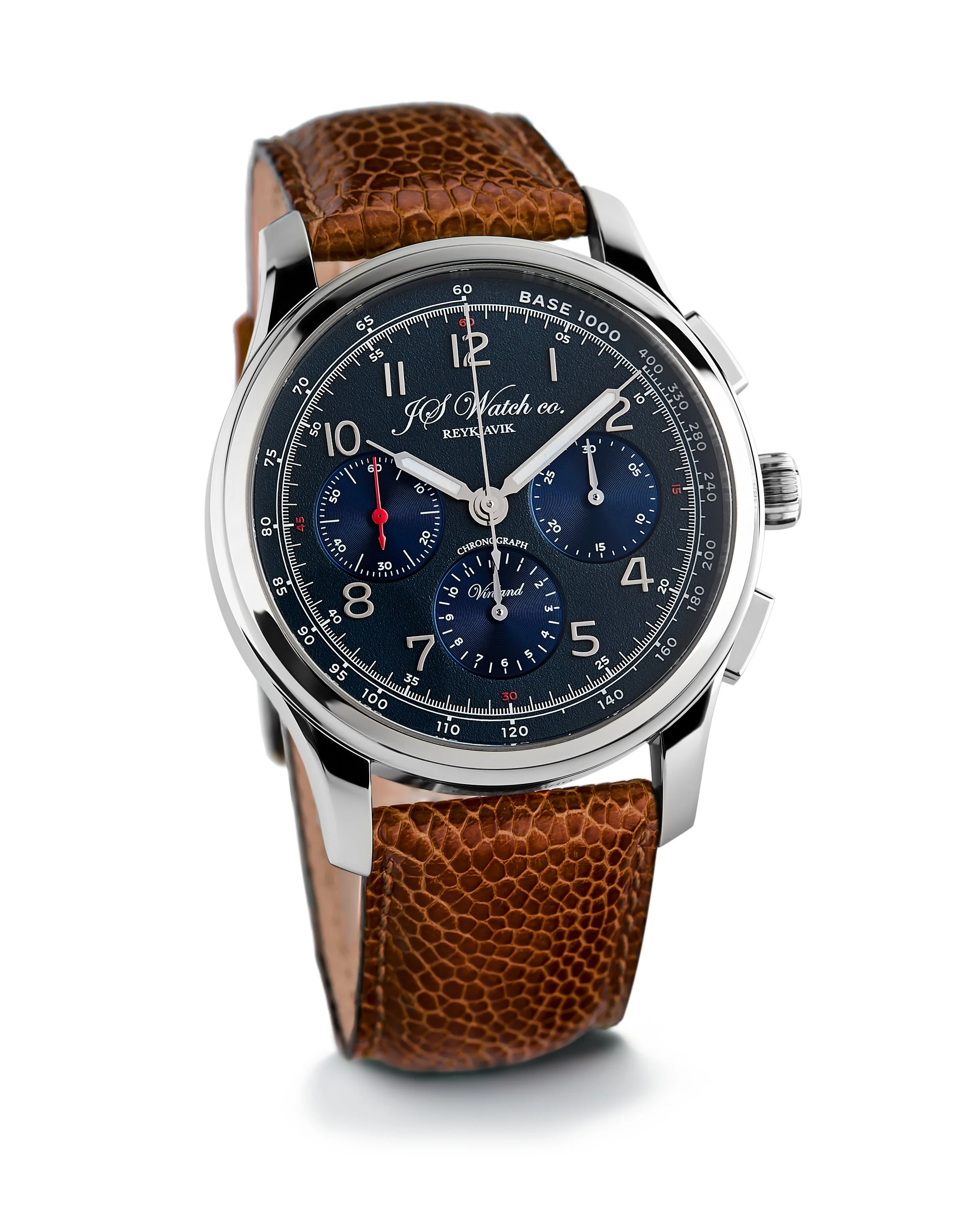 ブランデー Viktoriia Linkevich JS Watch Company Reykjavik — Vínland Chronograph Tachymeter - Blue
